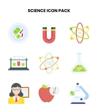 Science Flat Vector Icons Pack Stockillustratie
