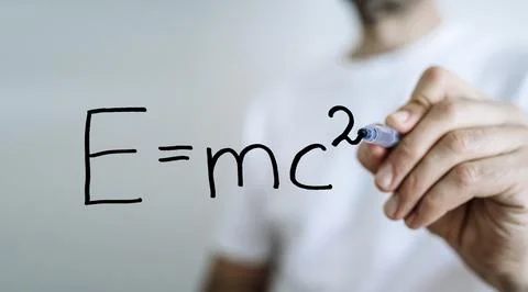 Science formula. Study of physics. Hand draws with pen. Knowledge, study 写真素材