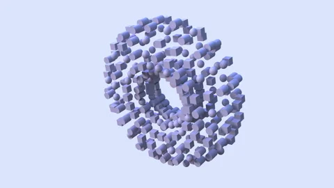 Science geometric abstract blue background pulsating rotation animation loop Stock Footage 271716569