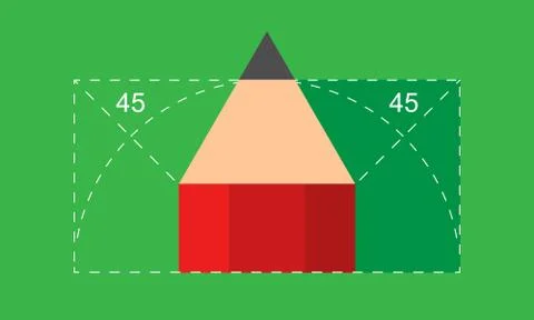 Science geometry or math symbol. Pencil and corners. Vector EPS 10 Stock Illustration