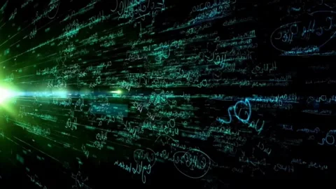 Science Global Digital Data Math Formulation Floating Light 4K Overlay Stock Footage 289914183