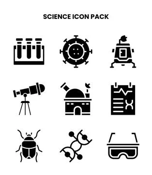 Science Glyph Scalable Icons Pack Stock Illustration