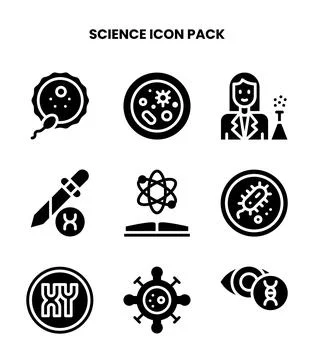 Science Glyph Set Icons Pack イラスト素材