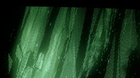 Science green rotating animation digital age 3D data matrix Video stock 109264261