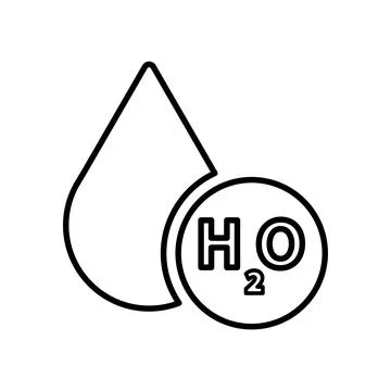 Science, H2o icon. Outline vector art. Stock Illustration