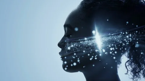 Science of human concept. AI (Artificial Intelligence). Mindfulness. Stock Footage 120432605