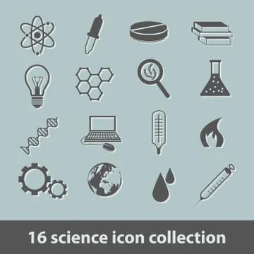 Science icon collection Stock Illustration