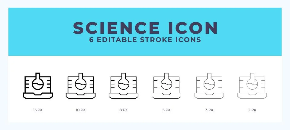 Science icon illustration vector with editable stroke. Stock Illustration