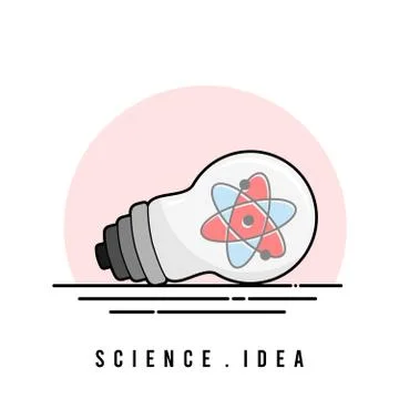Science icon on Light Bulb Illustrazione stock