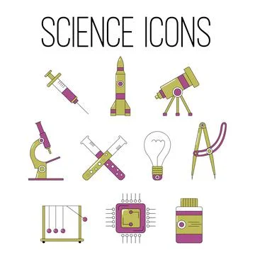 Science Icon pack. Education set Stock Illustration