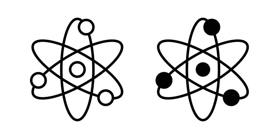 Science icon solid, line, and editable vector set. Stock Illustration