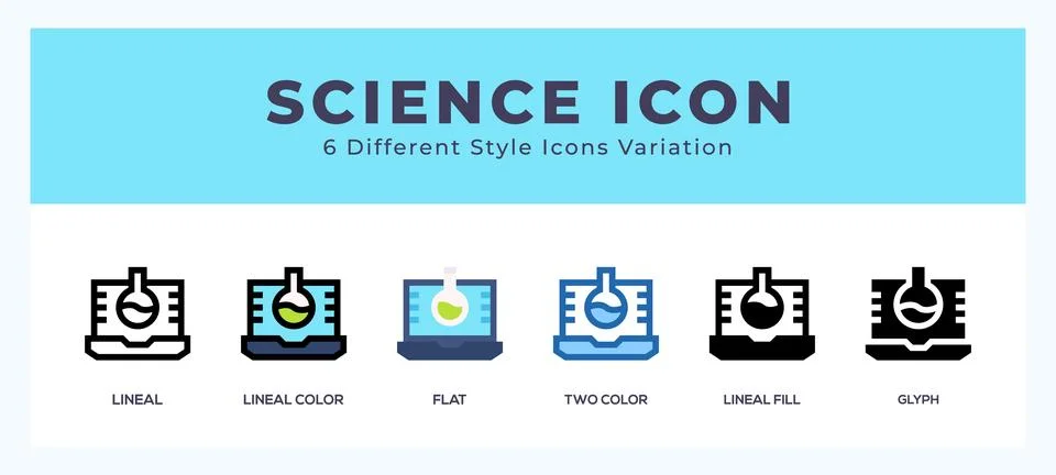Science icon symbol. isolated. vector illustration with different styles Stock Illustration