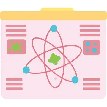 Science icon vector atom structure flat symbol Stock Illustration