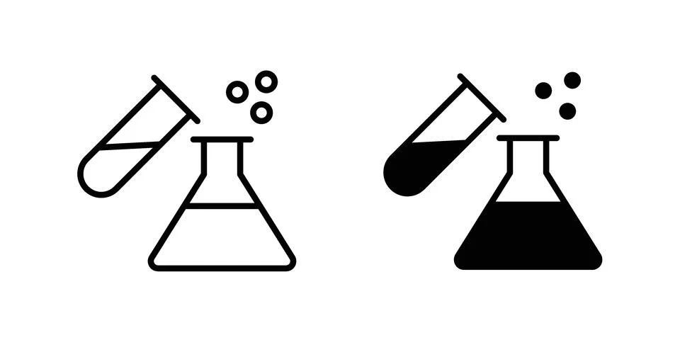 Science icon vector concepts, line and silhouette style Stock Illustration