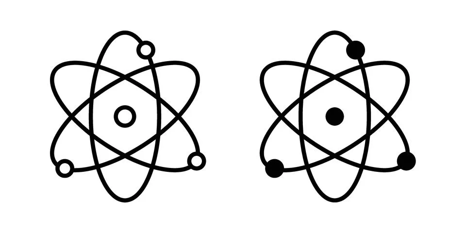 Science icon vectors. Illustrations in black Stock Illustration