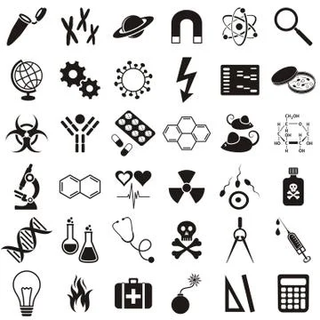 Science icons Illustrazione stock