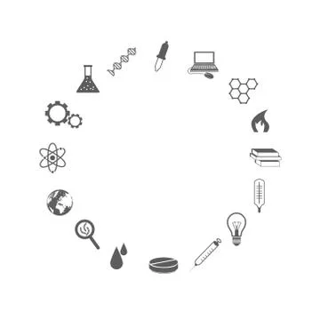 Science icons Stock Illustration