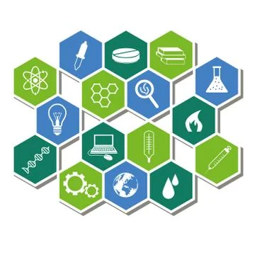 Science icons Stock Illustration