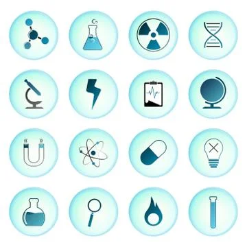 Science icons Stock Illustration