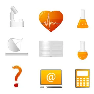 Science icons Illustrazione stock