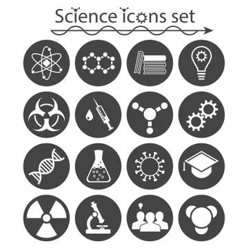 Science icons set Stock Illustration