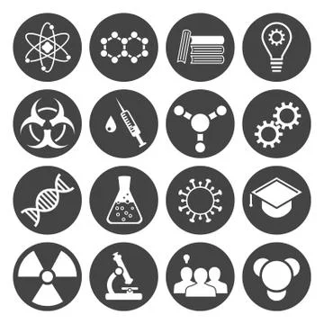 Science icons set Stock Illustration
