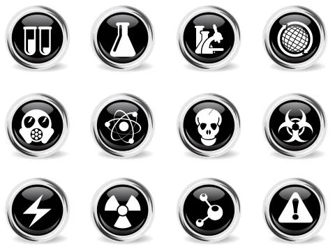 Science icons set Stock Illustration