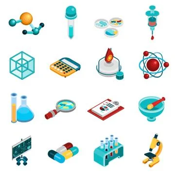 Science Icons Set Illustrazione stock