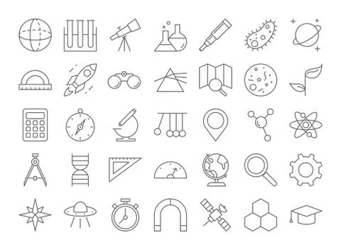 Science icons set. 스톡 일러스트