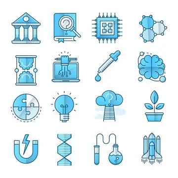Science icons set Illustrazione stock