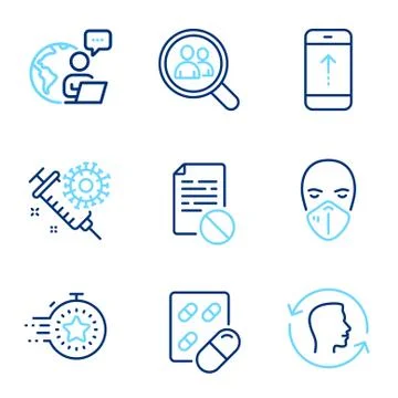 Science icons set. Included icon as Capsule pill, Coronavirus vaccine, Wrong イラスト素材