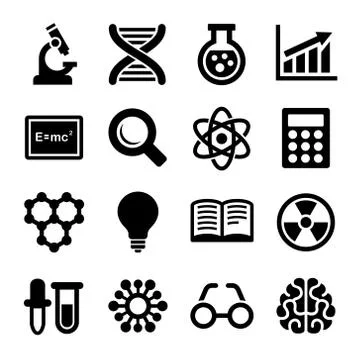 Science Icons Set. Vector Illustration