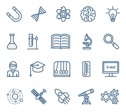 Science icons. Vector linear isolated illustrations collection イラスト素材