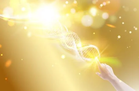 Science illustration of DNA. Gene engineering and manipulation concept. The Stock Illustration