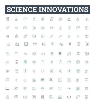 Science innovations vector line icons set. Innovations, Science, Technology Stock Illustration