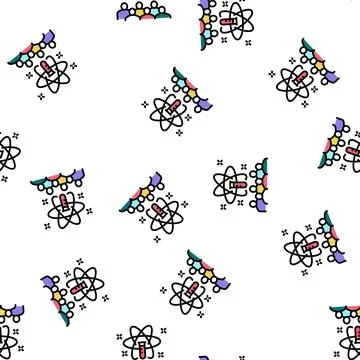 Science kids party vector seamless pattern Stock Illustration