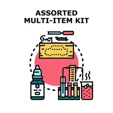 Science kit developing laboratory experiment research concept Stock Illustration