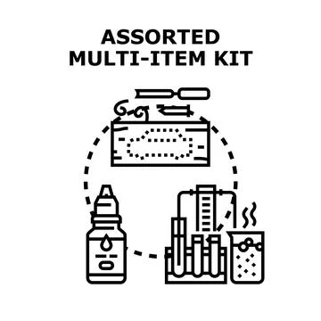Science kit developing laboratory experiment research concept Stock Illustration