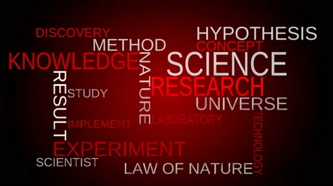Science, knowledge tag word cloud - red background Stock Footage 50154154