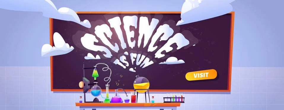 Science lab banner for study and experiments Stock Illustration