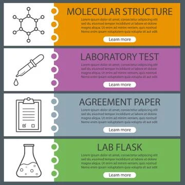 Science lab banner templates set Illustrazione stock