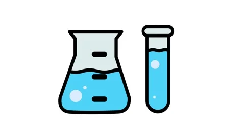 Science Lab Beakers with Chemical Solutions Stock Footage 335626847