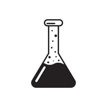 Science lab bottle icon in flat style. Laboratory glassware equipment vecto.. Stock Illustration