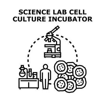 Science lab cell culture incubator concept illustration Stock Illustration