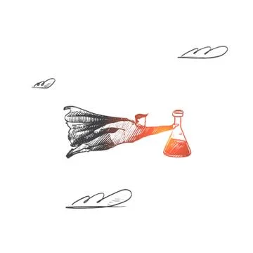 Science lab concept. Hand drawn isolated vector. Stock Illustration