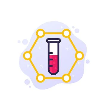 Science, lab icon with outline, vector art Stock Illustration