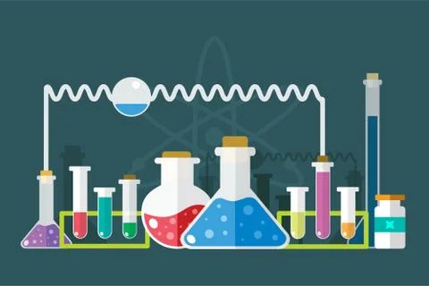 Science lab icons isolated vector set イラスト素材