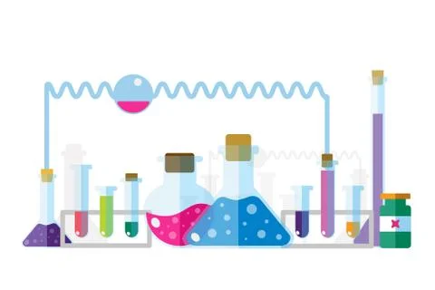 Science lab icons isolated vector set イラスト素材