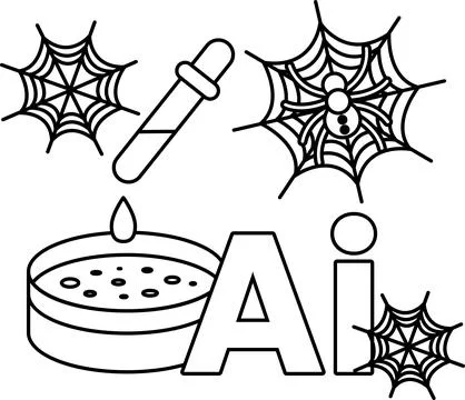 Science lab meets spooky spiders イラスト素材