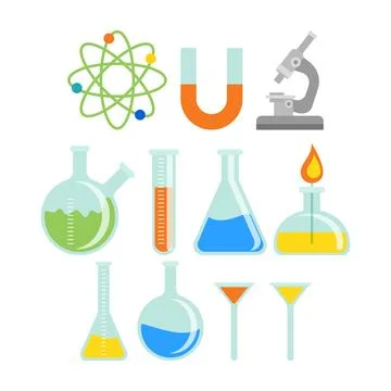 Science lab object collection Illustrazione stock